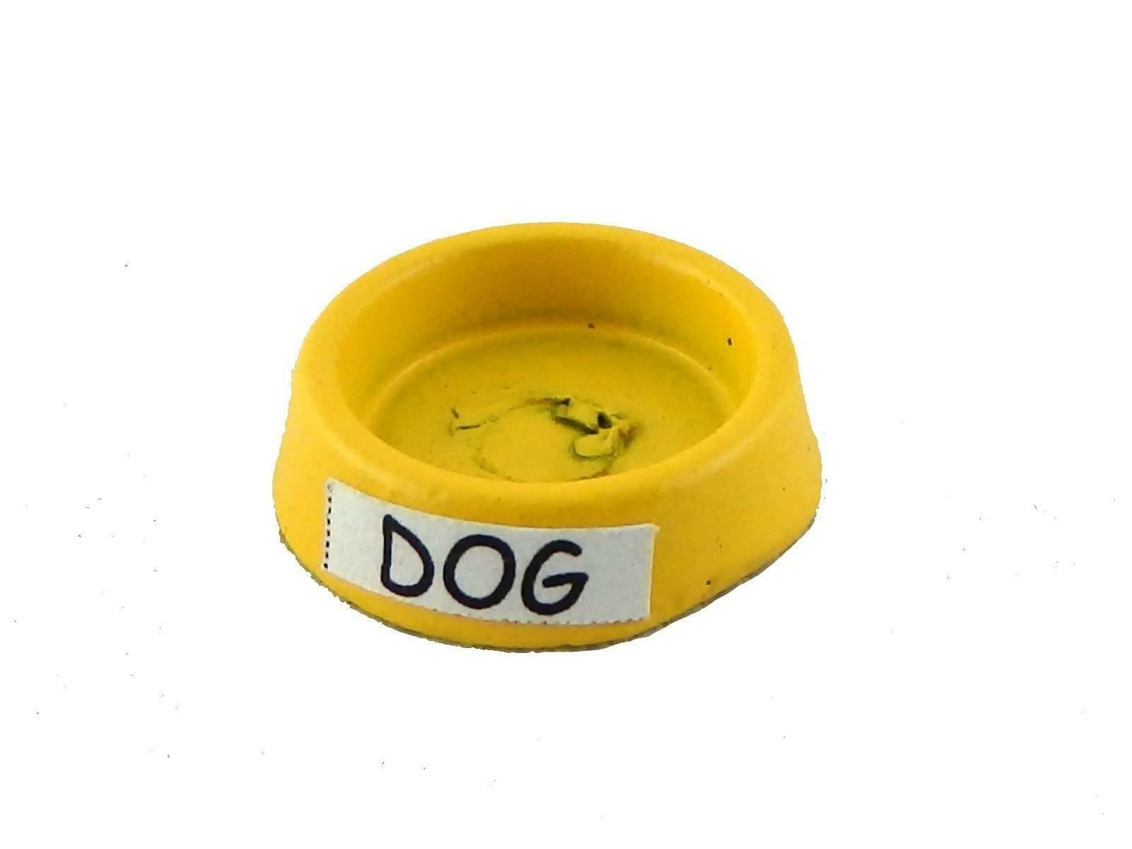 Dolls House Yellow Dog Food Dish Water Bowl Miniature 1:12 Scale Pet Accessory