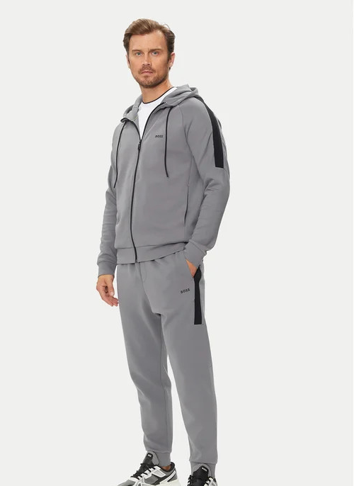 HUGO BOSS $399 Mens TRACKSUIT SET Hoodie + Jogger Pants Gray Black