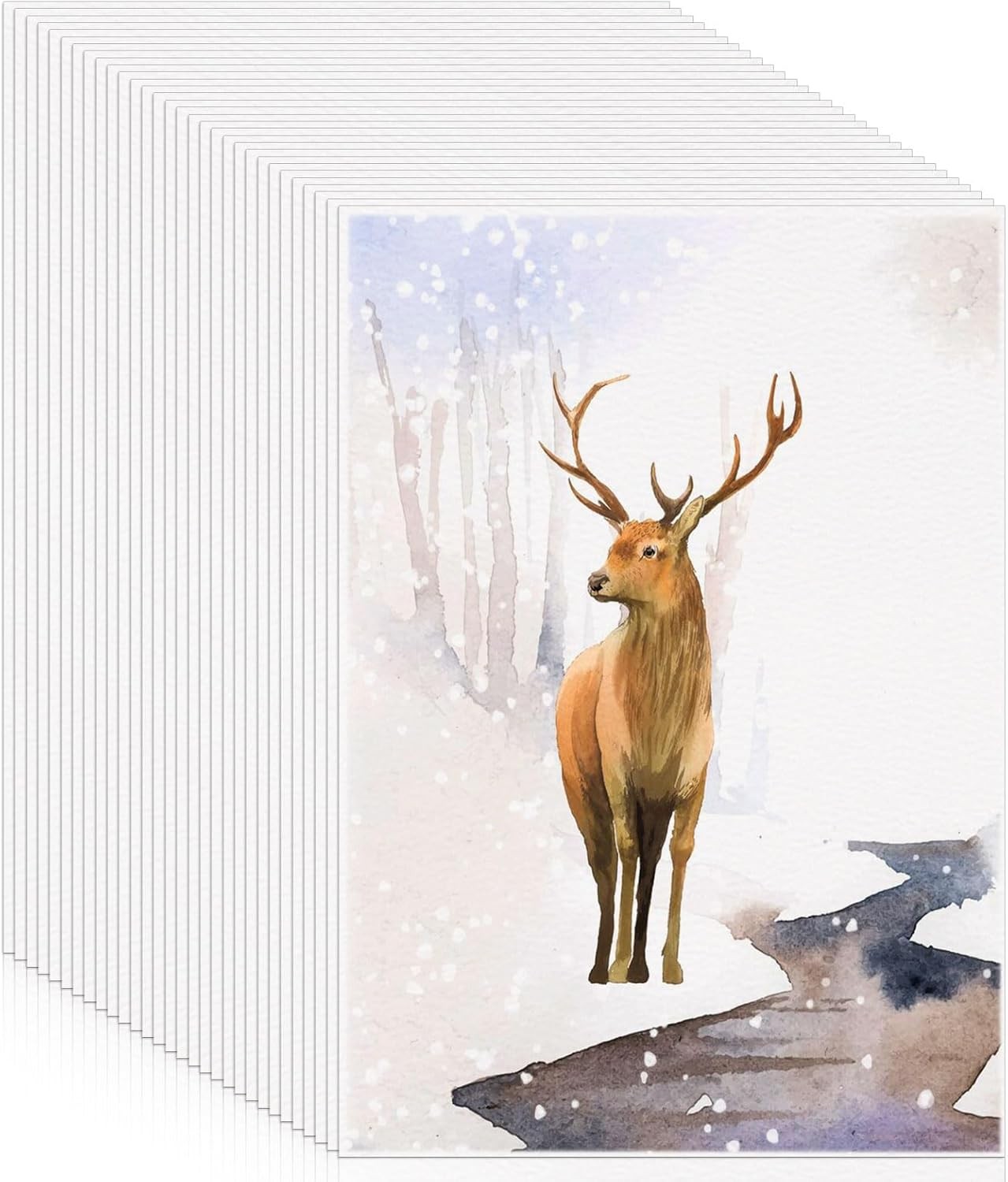 120 Sheets Watercolor Paper Bulk, 140 lb/300 GSM Cold 7 x 10 Inch, White 