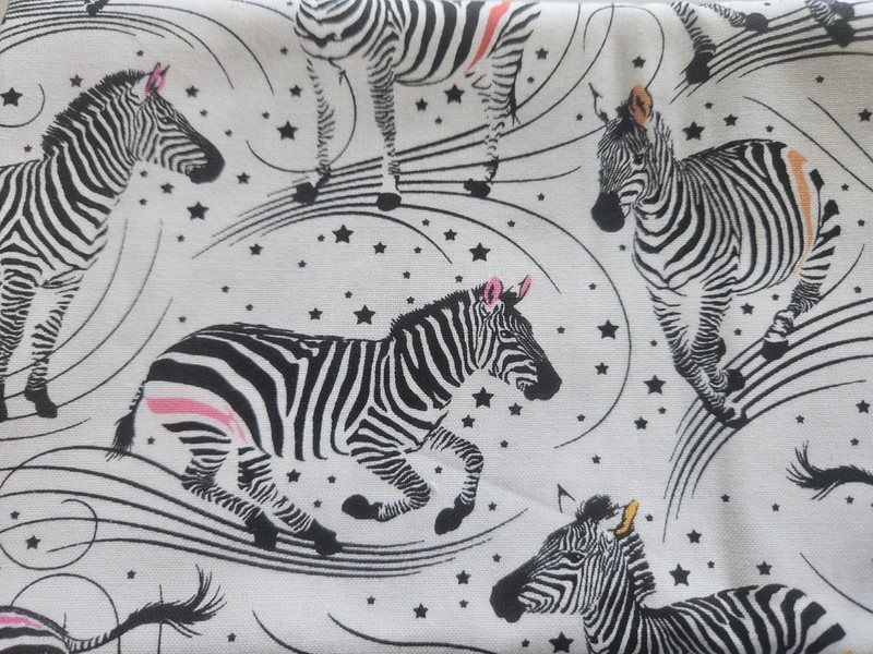 Rare OOP Tula Pink Linework Zebra Read Between Lines 1 Yard Quilt Fabric Cut