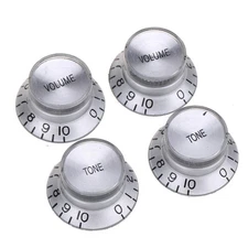 Guitar Knobs Reflector Imperial Inch Size Top Hat Bell 2 Volume 2 Tone