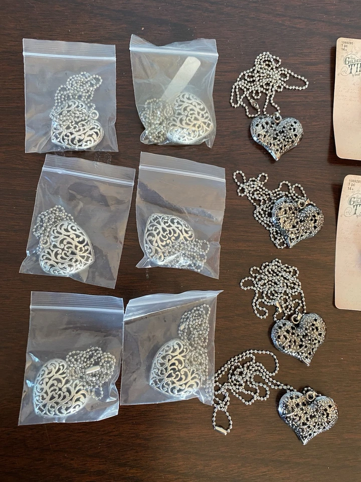 Lot Of Metal And Leather Heart Jewelry Necklace Collection - Image 3 of 3