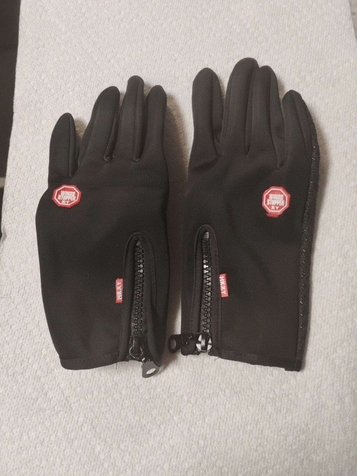 HKXY Wind Stoppers Thermal Biking Hiking Sports Gloves Outdoor Black - Large