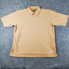 Quicksilver Edition Polo Shirt Men Large Orange Collared 1/4 Button Short Sleeve