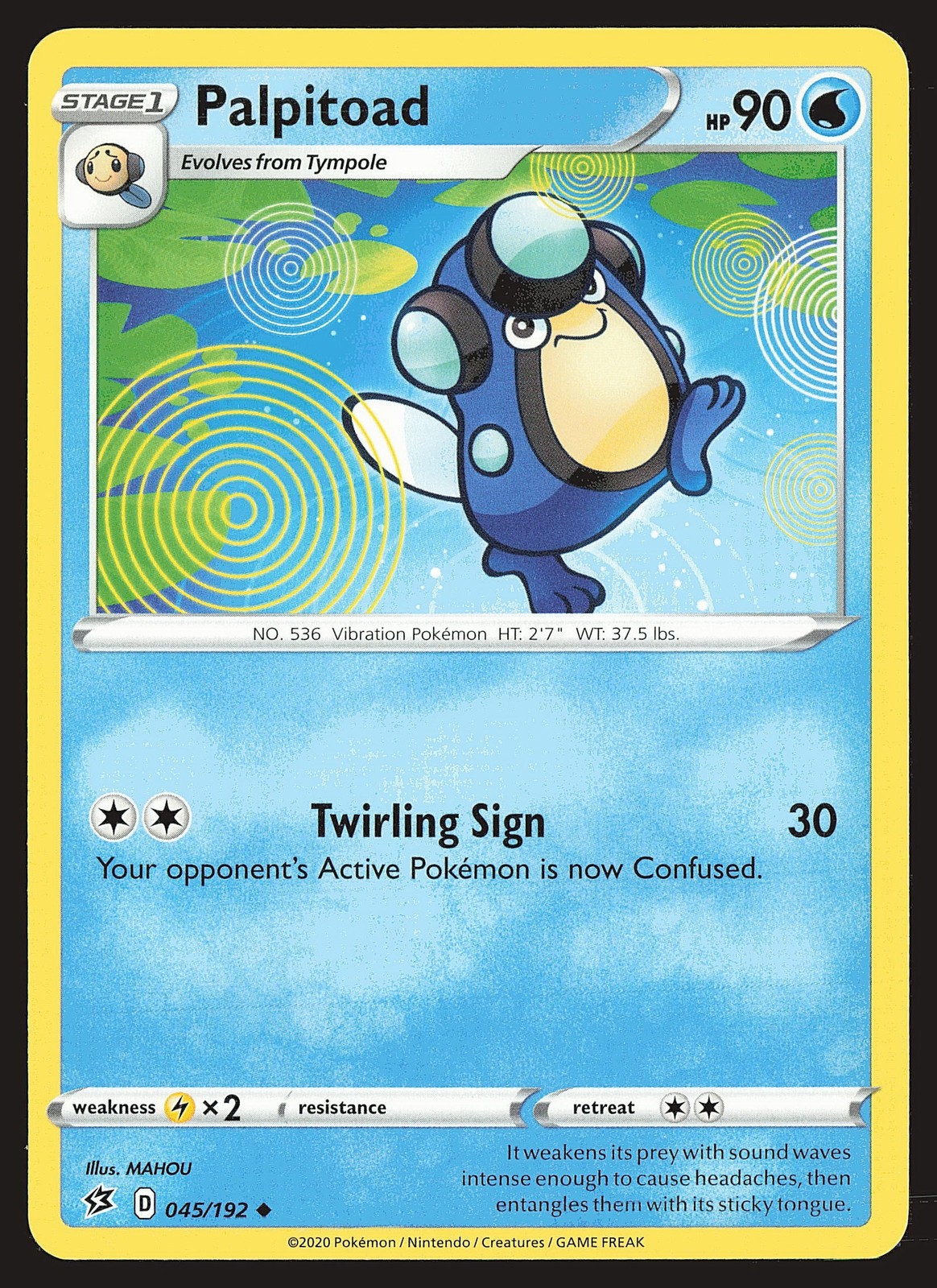 SWSH02: Rebel Clash Palpitoad #045/192 Uncommon Pokemon Card