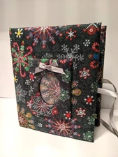 Christmas Snowflakes Decorations Photo Album -Holds 100 4x6 Photos - Handmade