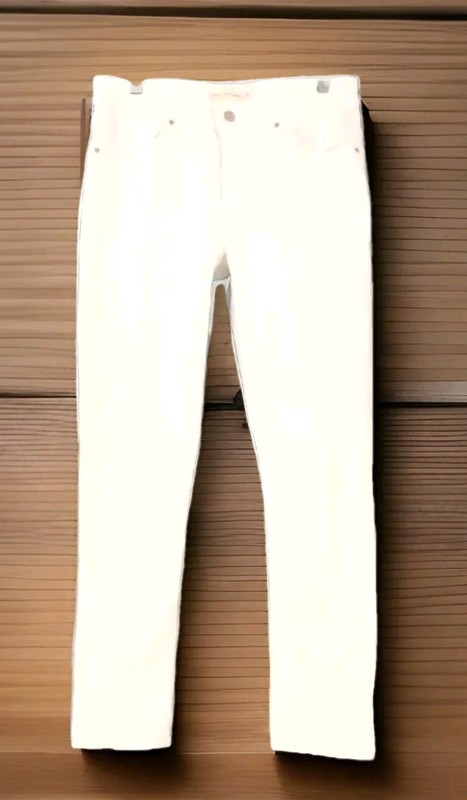 Levi 514 Strauss Pants strechy White Sz W31 L39 12 Med Tall Unisex EUC