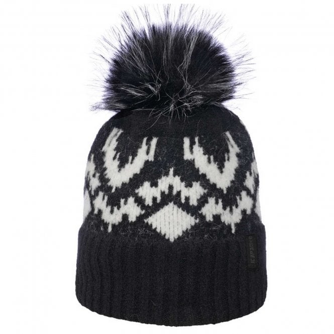 Icepeak Healdsburg Pompom Beanie: Basic Black