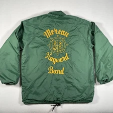 Vintage Moreau Hayward Band Jacket Mens Medium Green Coaches Chain Stitch 70s