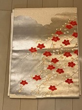 Obi Obi gold red flower pattern approx. 345cm