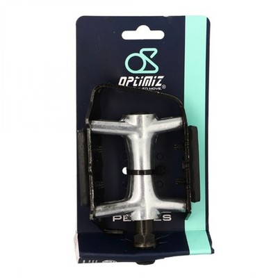 ALU OPTIMIZ MTB PEDAL SILBER/SCHWARZ D9/16 (PR) (ANPASSBARE FUSSRASTEN)