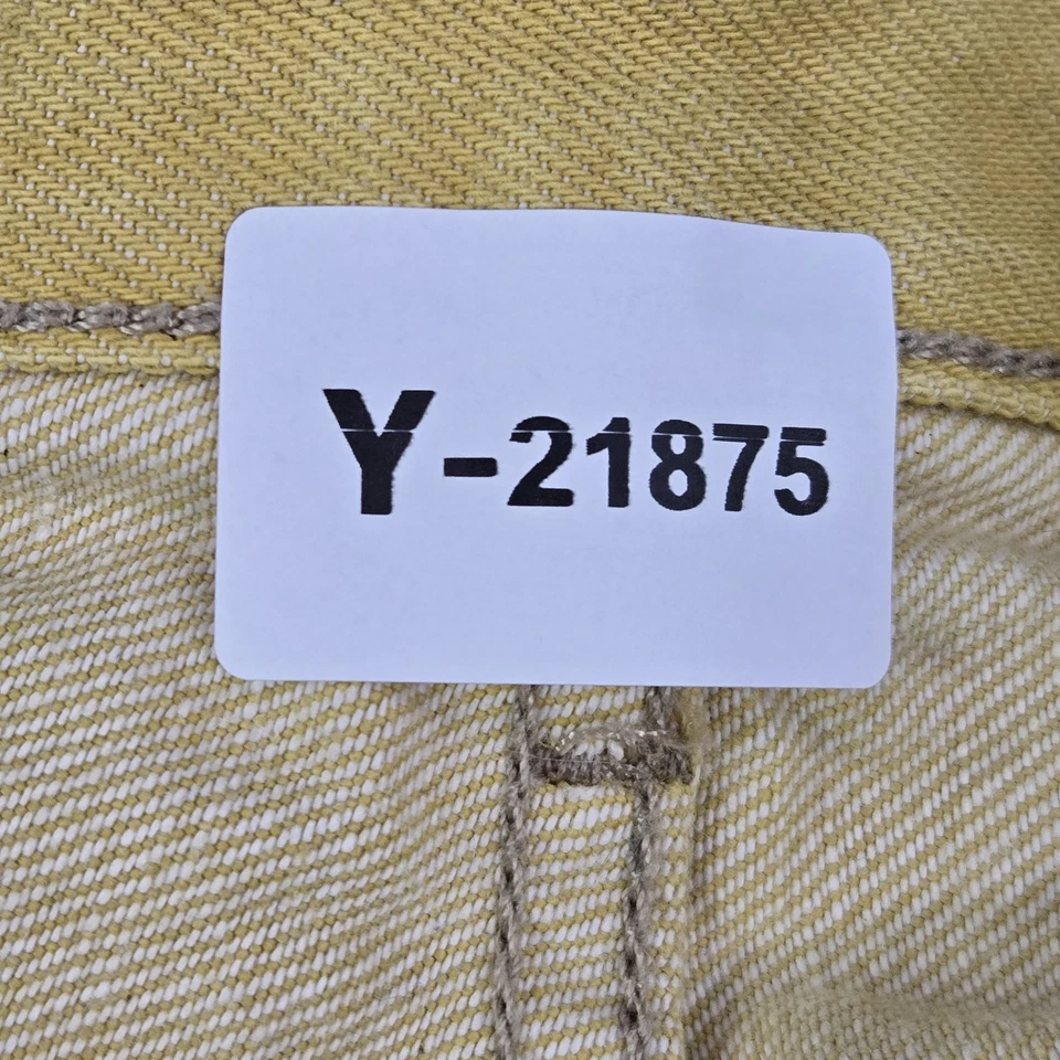 Levi's 501 мужчин джинсы 38 X 32 желтый оригинальный крой прямые штанины кнопка мухи саржи 28» - Изображение 2 из 4