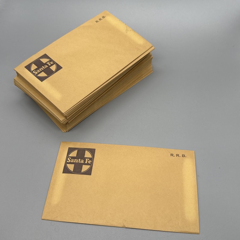 Approx 80 Vintage Santa Fe Railroad Envelopes New Unused R.R.B