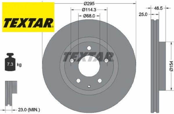 2X Bremsscheibe Textar 92326203 2 Bremsscheiben Vorderachse Vorne FüR Mazda-image