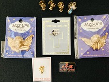 Christian Hat Lapel Pins Mixed Lot 9 Camco Birthstone Angel Cross NIP Cherubs