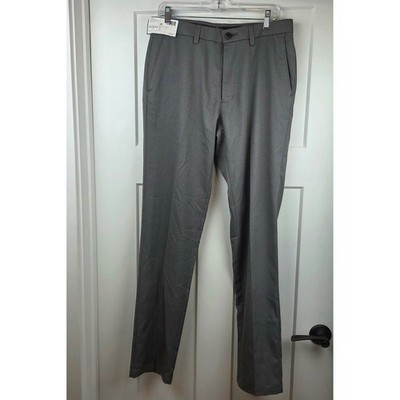 NWT Haggar H26 Men's Performance Dress Pants Slim Fit Heather Gray 32 x 34