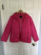 Girl s Tommy Hilfiger XL Bright Fuchsia Pink Quilted Jacket with Star Lining