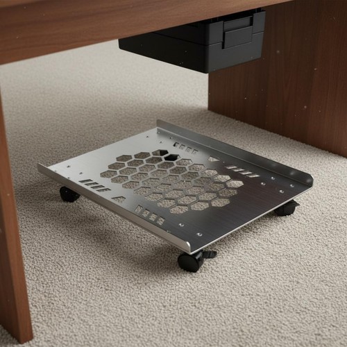 Stainless Steel PC Stand Load Bearing Computer Computer Chassis Trolley Locking - Afbeelding 3 van 25