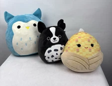 Squishmallows Cornelius Corn Monty Border Collie Winston the Owl Lot of 3