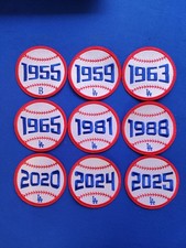 3.25" - Dodgers 9 World Series Champions Years - Iron-On/ Sew-On Patch Bundle