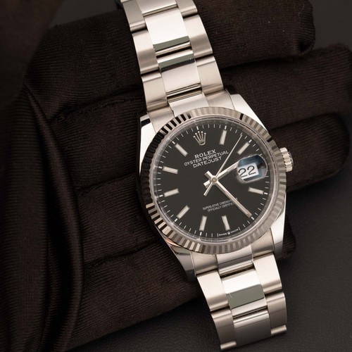 Rolex Datejust 126234 Kannelierte Lünette Uhr 36mm Auster Armband Schwarz Dial - Bild 2 von 10