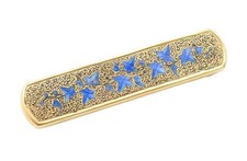 14K GOLD Vintage Antique Enamel Floral Pattern Shiny Brooch Pin GB057