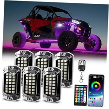 Full Angle LED Rock Lights, 6500K Pure White and RGB Rock Light for 6 Pods RGBW