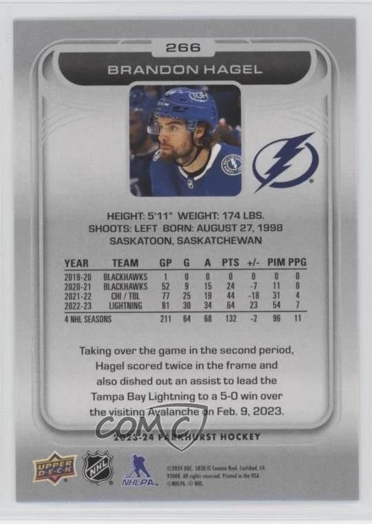 2023-24 Upper Deck Parkhurst Gold Foil Brandon Hagel #266 - Image 2 of 2