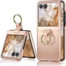 for Motorola Razr 2026/2025/2024 Case with Ring and Built-in Outer Screen Protec