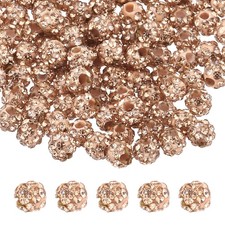 100 Pcs 4mm Peach Color Rhinestone Polymer Fancy Beads for DIY Jewelry Making