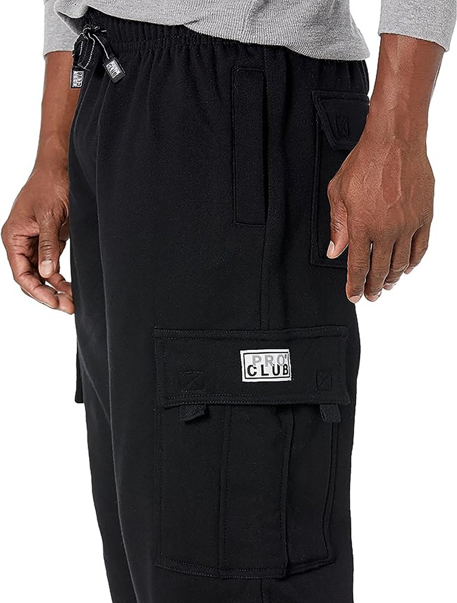 Pro Club Men's Heavyweight Fleece Cargo Baggy Relaxed SweatPants
