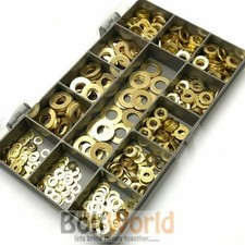 465 ASSORTED PIECE SOLID BRASS METRIC FLAT FORM A WASHERS M3 M4 M5 M6 M8 KIT