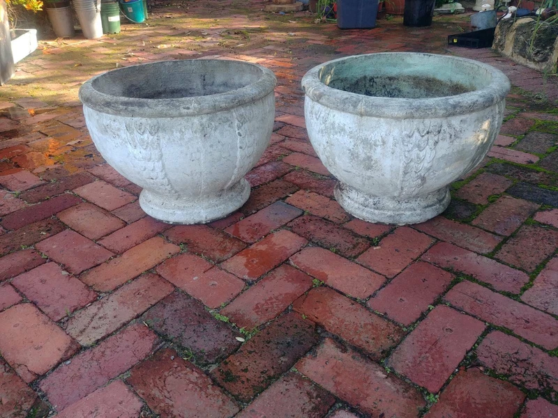Retro Vintage Concrete Large Round Pots X 2 Pots Garden Beds Gumtree Australia South Perth Area South Perth 1252156523