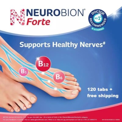 Neurobion Forte| Vitamin B Complex With B12 | For Healthy Nervous System 120 Tab