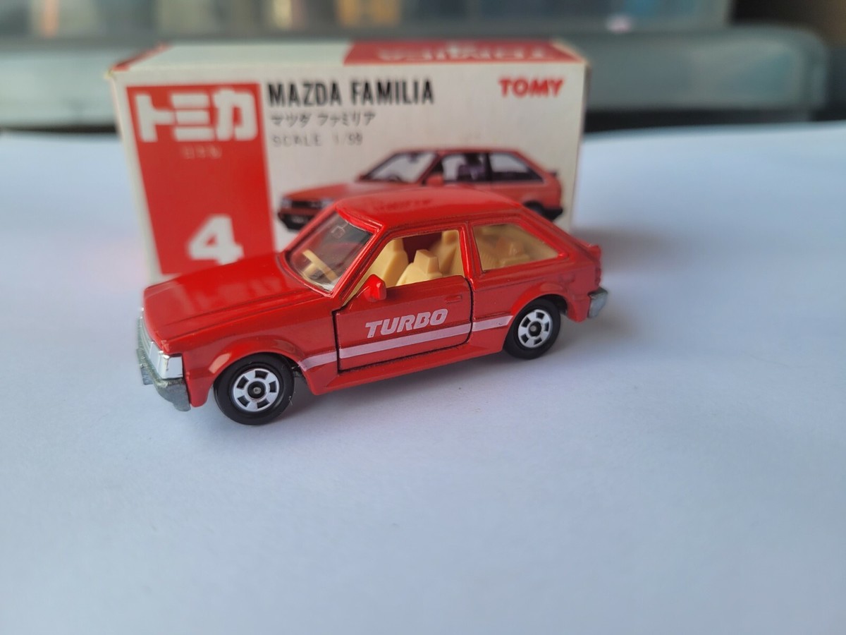トミカ 4 マツダ ファミリア TOMY TOMICA 4 - MAZDA FAMILIA [RED] TURBO VHTF NEAR MINT BOX