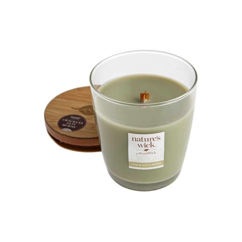 Nature's Wick by Woodwick Sage & White Pepper Scented Candle in Jar