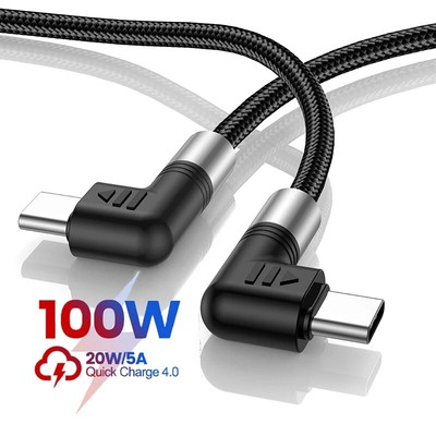90 Degrees USB C PD Cable Type C to C Fast Charging Cord for Samsung S25 S24 S23