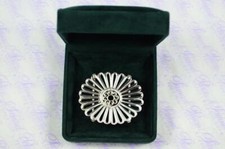 Cased Sunflower Pattern Silver Plated Nurses Buckle Handmade in Sheffield
