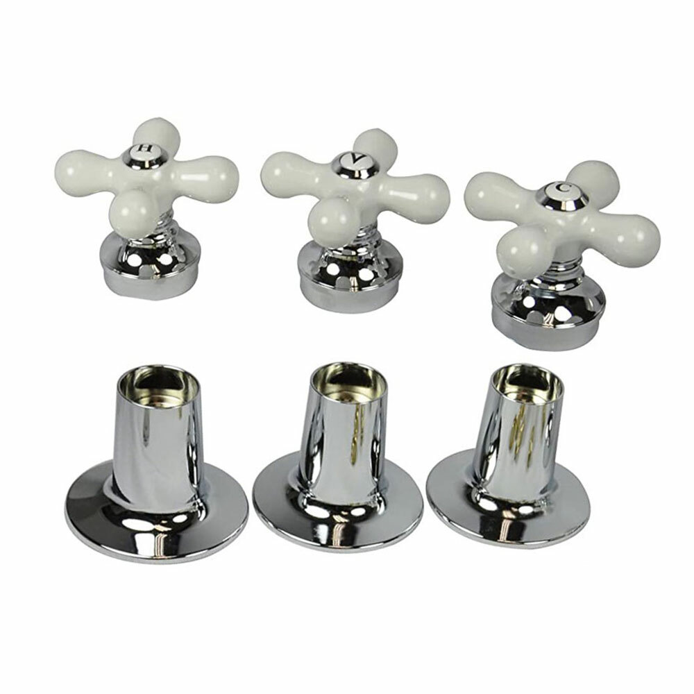 89548 Tub/Shower 3 Porcelain Cross Handle Remodeling Trim Kit for