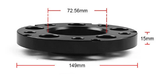 4Pcs 15mm 5x120 72.56mm Hub Centric Wheel Spacers & 20Pcs Cone bolt W/sleeve Red - Image 2 of 4