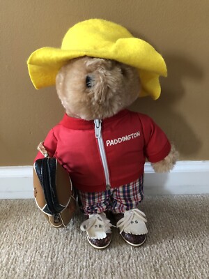 Paddington Bear Golfer Plush 14  Doll Toy With Golf Bag