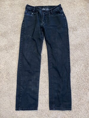 Diesel Men Jeans Zip-Up Back Pockets Rider Black Gray Button