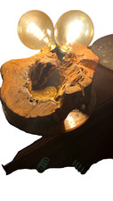 lampada da tavolo radica rovere e resina epossidica