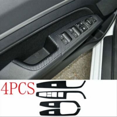 4pcs Carbon Fiber Window Switch Panel Trim Stickers For Hyundai Elantra 2017-20