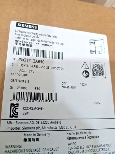 1 Stück Siemens 3SK1111-2AB30 Sicherheitsrelais; 3SK1; 24VAC; 24VDC; für Hutschienenmontage - Bild 6 von 9