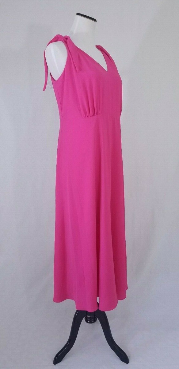 Betsey Johnson plus size think pink pebble crepe midi dress 18W BT03