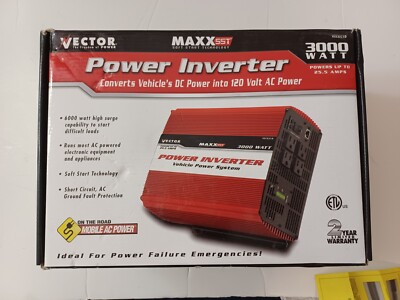 VECTOR 3000 WATT POWER INVERTER. MAXX Soft Start Technology.  Condition: VERY...