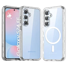 For Samsung Galaxy S24 FE Case Clear MagSafe Heavy Duty Shockproof Tough Cover