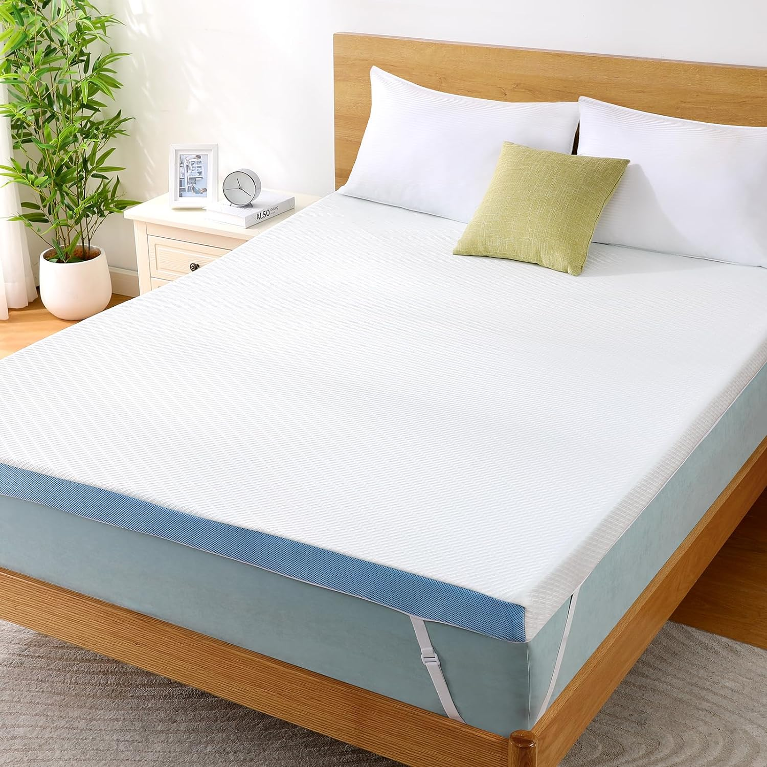 3-Inch Cooling Gel Memory Foam Queen Mattress Topper for Pressure Relief