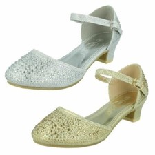 Ragazze Spot On Fibbia Cinturino Alla Caviglia Brillantini Scarpe